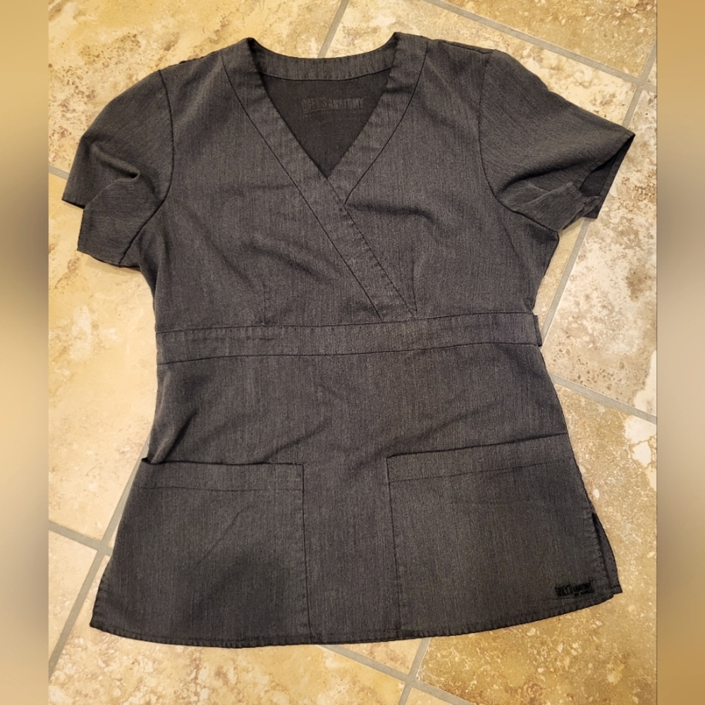 Greys Anatomy grey scrub top